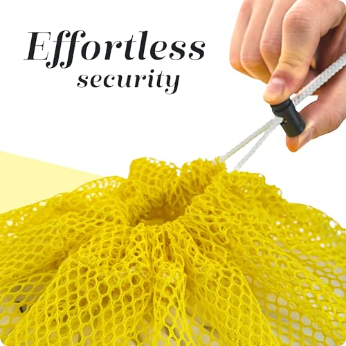 Handy Laundry Mesh Laundry Bags XL 24" x 36" – Heavy Duty, Durable Drawstring Bag for Delicates, College Dorm, Travel, Storage, Machine Washable, Foldable, 2-Pack (Yellow) - color: Yellow