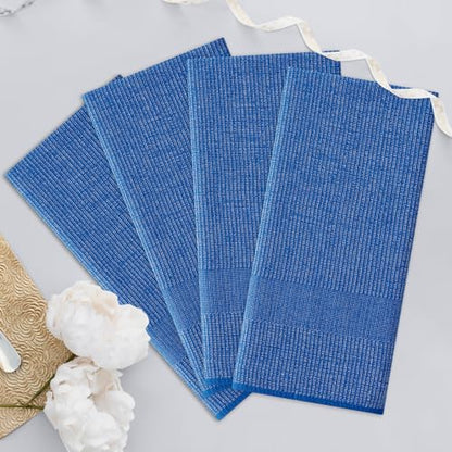 Homaxy Premium Kitchen Towels(18”x 28”, 6 Pack), Large Cotton Kitchen Hand Towels, Flat and Terry Dish Towels, 380 GSM Highly Absorbent Tea Towel Set with Hanging Loop, Blueberry - color: Blueberry, style: 6-pack