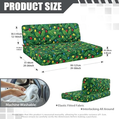 Colorful Lights RV Dinette Cushion Covers Christmas Camper Cushion Slipcover Include 1 Bench Cover 1 Backrest Cover Furniture Covers Green Xmas Tree RV Camping Accessories - color: Colorful Lights
