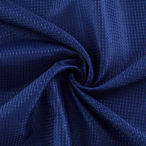 Valea Home Waffle Weave Textured Bathroom Window Curtains Water Repellent Short Curtains Window Covering Half Window Curtains Kitchen Tiers 45 inch Length, Navy Blue, Set of 2 - color: Navy Blue, size: 36"W x 45"L (Pack of 2)