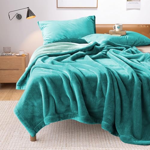 YISURE King Size Waterproof Blanket 90"x80", Double-Sided Absorbent Leakproof for Beds, Reversible, Washable & Stain-Proof, Protects Against Spills from Babies & Pets (Aqua/Turquoise) - color: Aqua/Turquoise, size: 90x80 in
