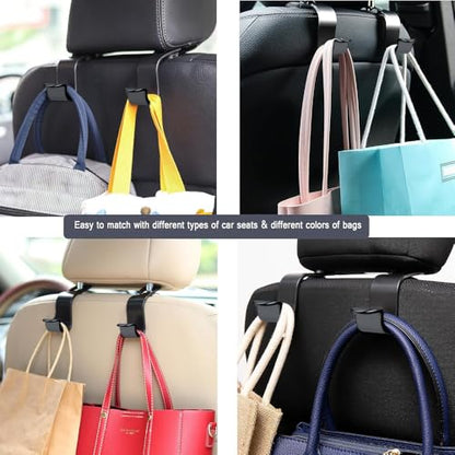 4 Pcs Garage Storage Hooks Heavy Duty Wall Hooks Car Multifunctional Seat Back Shelves Car Seat Headrest Hooks Tools - color: 4 Pcs Garage Hooks black