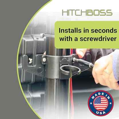 GR Innovations HitchBoss 7-Way - Towing Organizer for Manual/Electric 2” & 2 ¼” Trailer Hitch - Easy Install RV Accessories - Side Hooks, Cable & Harness Holder - Made in USA - size: 7 Way