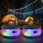 TOHETO 2-Pack Camping String Lights, 3 in 1 Upgraded Retractable RGB Outdoor String Lights with 19 Lighting Modes, Quick 30s Recovery, 32.8 FT Portable Tent Light, Rechargeable Camping Lantern (Black) - style: Black-2Pack