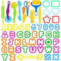 LCY WEDSHI Dough Tool Set, 56 Pcs Dough Tools Sets for Kids Ages 4-8, Dough Accessories Includes Alphabet Numbers Shapes, Cutters Roller, Rolling Pins, Safety Scissors, Plastic Knife - style: 56pcs