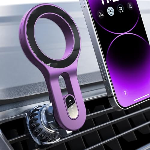 LISEN for MagSafe Car Mount, 2026 Magnetic Phone Holders for Car Air Vent Phone Mount [Ultra-Magnetic] Hands Free Cell Phone Holder Car Accessories Gifts for Men Women fit iPhone 17 16 15 14 13 Purple - color: Purple