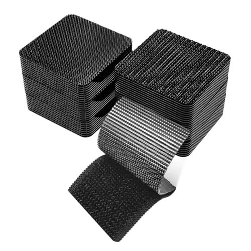 Yourkar 30 PCS Hook and Loop Strips with Adhesive, 2"×2" Car Mats Self-Adhesive Tape Strip, Multi-Purpose Non-Slip Double Sided Snap Fastening Tape, Fixing Tape for Sofa Carpet - color: 30 PCS