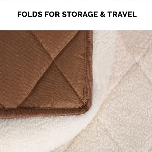 Furhaven Dog Bed for Large Dogs, 100% Washable, Sized to Fit Crates - Sherpa Fleece Bolster Crate Pad - Cream, Jumbo/XXL - color: Cream, size: Jumbo (XX-Large)