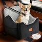 XEEP Dog Car Seat Bed for Small/Medium Dogs – Dog Booster Car Seat Up to 35 lbs -Use Travel Booster Seat with Memory Foam, Safety Belt, Bonus Urine Pad & Blanket, Removable Washable (Black/Grey)