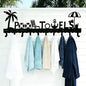 Large Pool Towel Rack (32 Inch), Outdoor Towel Rack for Pool, Wall Mounted Towel Holder Towel Hanger with 10 Hooks, Carbon Steel Towel Organizer Pool Signs and Decor for Bathrobes, Towels, Clothes