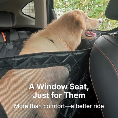 Dog Car Seat Cover for Back Seat with Door Protection, Waterproof Dog Seat Hammock, Soft-Padded Pet Car Seat Cover for SUVs & Sedans (Black) - style: Soft-Padded