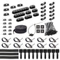 ZIIYAN 163 PCS Cable Management Kit, 3 Wire Organizer Sleeve, 8 Self Adhesive Cable Holder, 25 Cord Clips, 20+2 Roll Reusable Cable Straps and 100 Fastening Cable Ties for Computer TV Under Desk