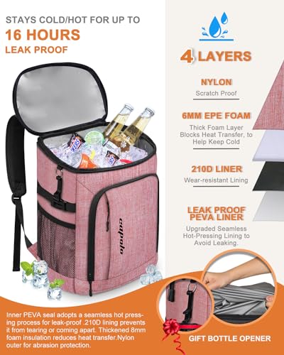 Capolo 36/45 Cans Cooler Backpack Insulated Waterproof for Women Men Lunch Backpack Coolers Leak Proof Soft Cooler Bags - color: Red, size: 36 Cans