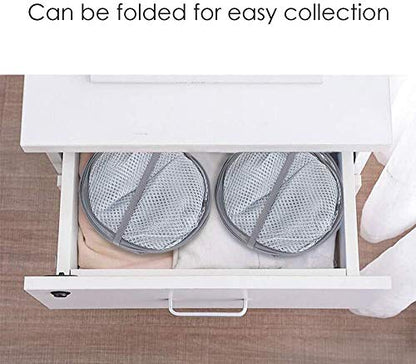 Larpur Pack of 3 Pop up Laundry Hampers, Collapsible Laundry Baskets, Portable Mesh Clothes Hampers for Home Room, College Dorm, Apartment, Foldable Hamper with Carry Handles, Gray - color: 3*Grey
