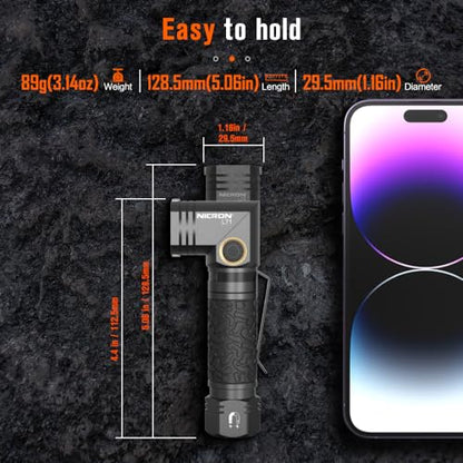 NICRON L71 Rechargeable 1800 Lumens Flashlight with L74mini EDC Flashlight