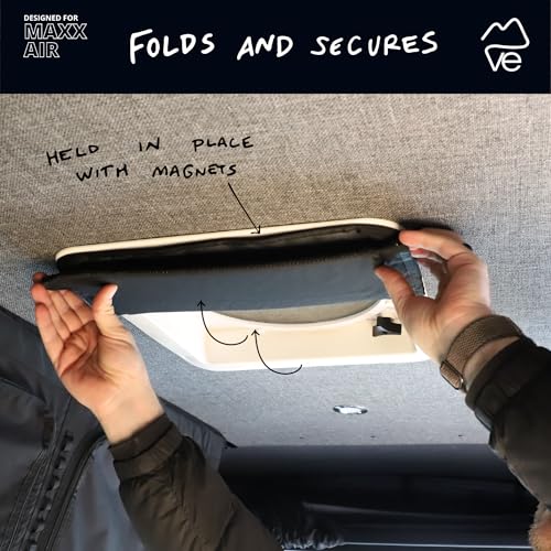 VanEssential Magnetic Insulated Blackout Roof Vent Cover Designed for (MaxxAir/Fantastic Fan) 16.5" x 16.5" - Reflective | Charcoal Gray - color: Reflective | Charcoal Gray