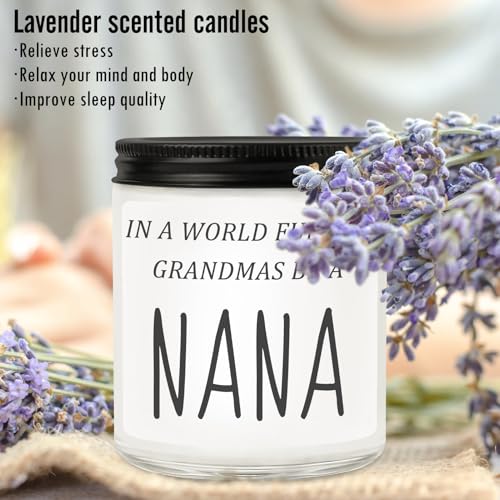 Nana Gifts from Granddaughter Grandson, Funny Mothers Day Birthday Gift for Nana, Christmas Scented Candles- in A World Full of Grandmas Be a Nana - style: NaNa