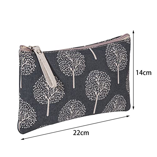 SUMAJU 2 Pcs Canvas Cosmetic Bag, Multi-Function Small Zipper Pouch Cute Makeup Pouch Travel Toiletry Bag Travel Size Toiletries Christmas Stocking Stuffers Gifts for Women,8.6 * 5.5 In | Soft canvas, 2 assorted prints, compact travel size, zipper closure