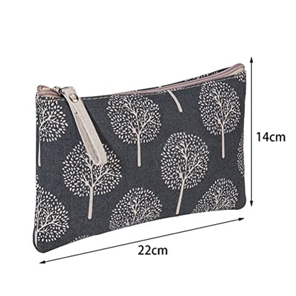 SUMAJU 2 Pcs Canvas Cosmetic Bag, Multi-Function Small Zipper Pouch Cute Makeup Pouch Travel Toiletry Bag Travel Size Toiletries Christmas Stocking Stuffers Gifts for Women,8.6 * 5.5 In | Soft canvas, 2 assorted prints, compact travel size, zipper closure