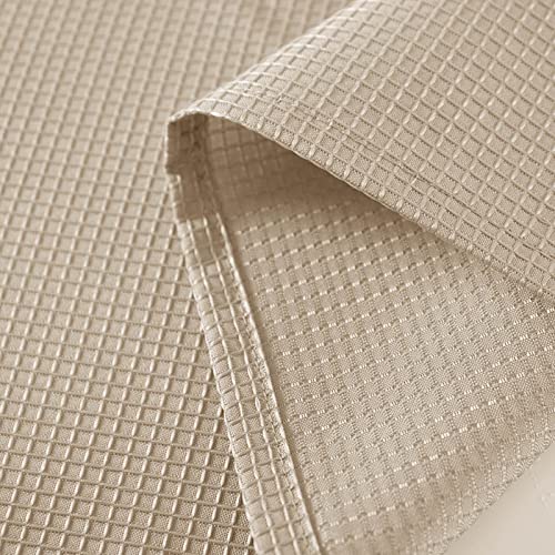 Valea Home Waffle Weave Textured Bathroom Window Curtains Water Repellent Short Curtains Window Covering Half Window Curtains Kitchen Tiers 24 inch Length, Taupe, Set of 2 - color: Taupe, size: 36"W x 24"L (Pack of 2)