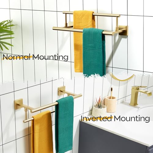 KOKOSIRI Hand Towel Bar 16 Inches Towel Holder Bathroom Rack for Bath Cabinet Towel Rails Brushed Gold Stainless Steel B5009BG-L16 - color: Brushed Gold, size: 16-Inch
