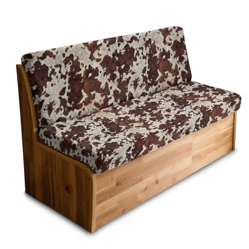 Brown Cow Pattern 2 Pcs RV Dinette Cushion Covers Thickened Sofa Furniture Protector Breathable Loveseat Sofa Chair Cover Seat Slipover for Travel Trailer Couch - color: Brown Cow