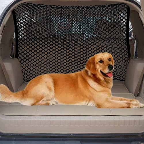Car Dog Barrier Net for Toyota 86, Dual Layer Trunk Cargo Net Backseat Divider with Hook Safety Mesh Pet Guard Storage Bag