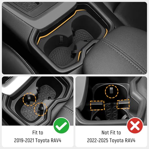 Front Cup Holder Compatible with Toyota 2019 2020 2021 RAV4 Accessories Silicone Material Insert Center Console Organizer - color: for Toyota 2019-2021 RAV4 (Front)