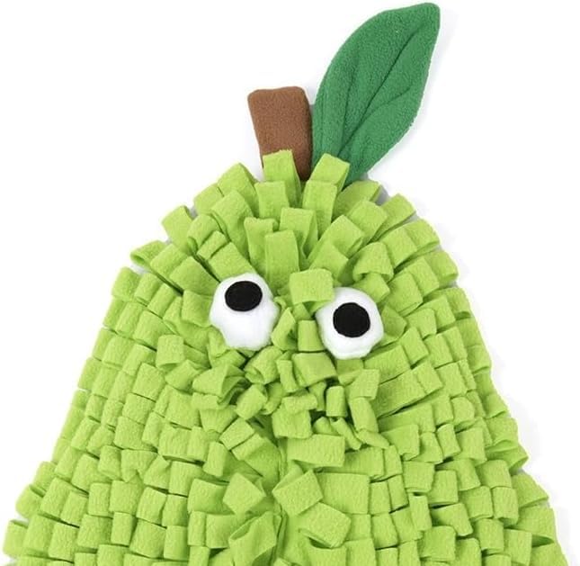 Ferret Cats Snuffle Mat Fleece Foraging Mats Interactive Feeding Toy Small Animal Rabbit Guinea Pig Rat Hamster Anti Slip Treat Dispenser Slow Feeder (Pear) - color: Pear