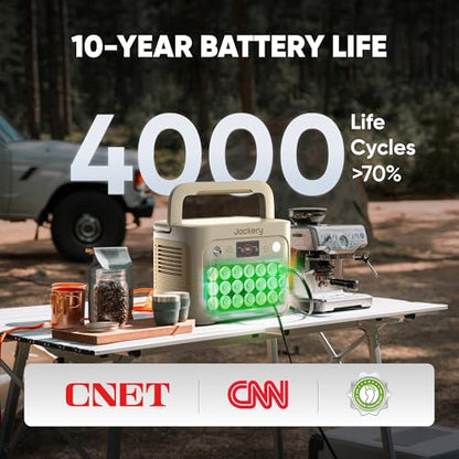 Jackery Solar Generator 1000 v2 with 100W Solar Panel,1070Wh Portable Power Station, LiFePO4 Battery,1500W AC Output,1 Hr Fast Charge, for Camping,Emergency, RV, Off-Grid Living(Dune White) - style: E1000v2+100W(Dune White)
