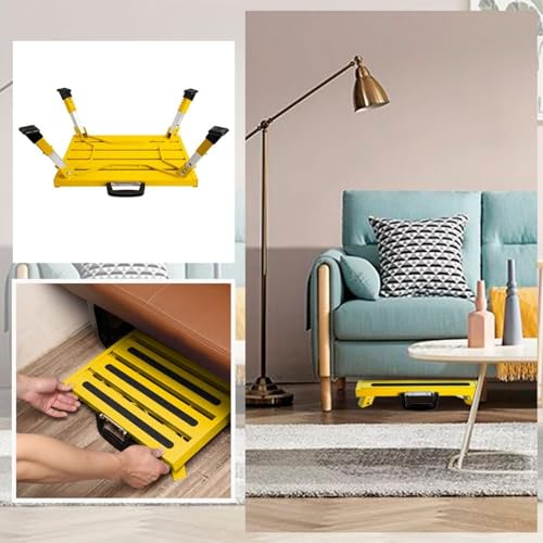 Homeon Wheels Aluminium RV Steps Adjustable Folding Step Stool with Non-Slip Rubber Feet, Heavy-Duty Design, Safety Strips, Handle, Easy Carry, Outdoor Camper Trailer Travel - Yellow - color: Yellow Large