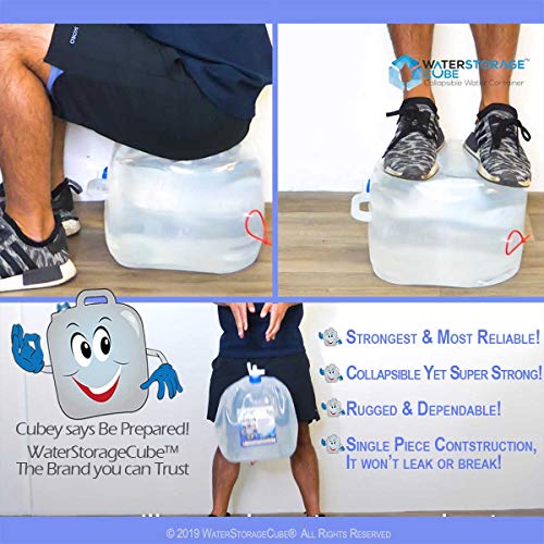 WaterStorageCube BPA Free Collapsible Water Container with Spigot, Camping Water Storage Carrier Jug for Outdoors Hiking Backpack & Survival Kit, Foldable Portable Water Canteen 1.3/2.6/5.3 Gallon - size: 5.3 gallon, style: 1-Pack 5.3 Gal