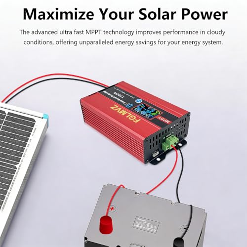 Boost MPPT Solar Charge Controller 30A 1200W, Step-Up to 48/60/72V, for RV, Golf Cart, Off-Grid Solar Systems, Max 15A for Lead-Acid & Lithium LiFePO4 Batteries, Universal for All PV Panels