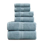 Springtree Home 100% Cotton Bathroom Towel Set | 6 Piece Set - Blue Towels | Geometric Textured Design | Absorbent & Quick-Dry | Oeko-TEX® Standard 100 Cotton | Myla Collection - Arona Blue - color: Arona Blue, size: 6 Piece Set