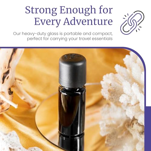Infinity Jars 15 ML(0.5 fl oz) Black UV‑Blocking Glass Easy‑Pour Screw‑Top Bottle – Airtight, Smell‑Proof Mini Container for Oils, Spices, Perfumes, DIY Samples - size: 0.5 Ounces