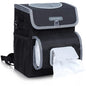 Farasla All-in-One Car Trash Can, Garbage Bag for Car with Removable Leakproof Interior Liner, Adjustable Tissue Holder & Straps(Black)