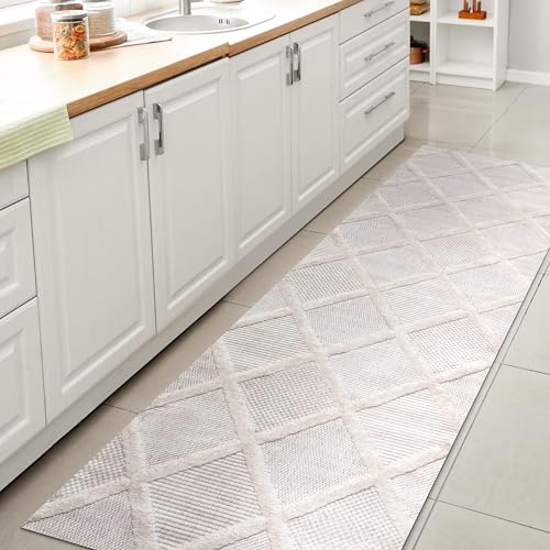 JONATHAN Y Diamond Trellis Indoor Outdoor Runner Rug 2X8 Ivory, Salines for Backyard, Patio, Porch, Easy-Cleaning, High Traffic, Pet-Friendly, Non-Shedding (IBZ101D-28) - color: Ivory, size: 2'2" x 8' (Runner)