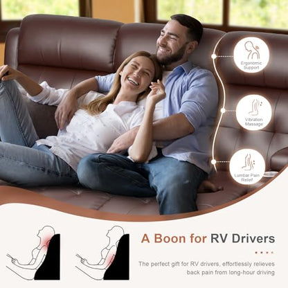 RV Loveseat Recliner Sofa, 3 Seat Wall Hugger Massage Reclining RV Couch with USB, Insert Pockets, Cup Holders, 150° RV Recliners Sleeper Sofa for RV Furniture & Home Theater Seating - color: Brown, size: 3 Seat-G1