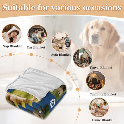 Custom Dog Blanket with Photo, Personalized Pet Memorial Gift, Personalized Pets Pictures Blanket with Name, Pet Lover Pets Memorial Gifts for Dogs, Customized Puppy Bereavement Passing Away Gifts - color: Design15