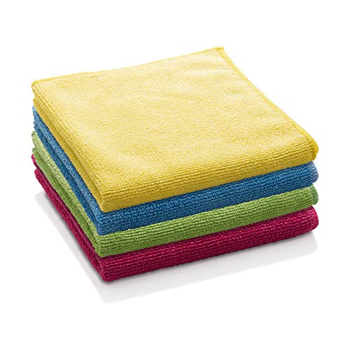 E-Cloth General Purpose Microfiber Cleaning Cloth Kit - Microfiber Cloth for Glasses, Windows, Mirrors, Cars, Cameras, & More, Household Cleaning Supplies, Cleans with Water - Assorted Colors, 4 Pack - color: Colors May Vary, size: 4 pack