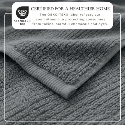 Great Bay Home Turkish Cotton 6 Piece Towel Set - Absorbent, Quick-Drying, Ribbed Bath Towels for Bathroom - Zero-Twist Fibers (Midnight Tide) - color: Midnight Tide