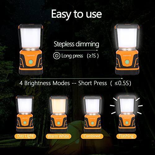 Camping Lantern Rechargeable 2200LM, LED Flashlight Lanterns for Power Outages, Emergency,Camping,Hurricane, Lanterns with IPX5 Waterproof,4 Light Modes,4400mAh Power Bank