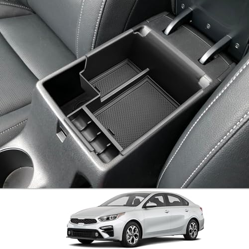 CDEFG Center Console Organizer Compatible with 2019 2020 2021 2022 2023 2024 Kia Forte GT GT-Line FE LX LXS, 2024 Kia Forte Accessories Armrest Box Insert Tray Middle Console Storage Box - color: for 2019-2024 Forte