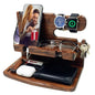VEIYAILU Gifts for Men Boyfriend Dad Husband Him Wood Phone Docking Station Nightstand Organizer for Men (Walnut) - color: Walnut