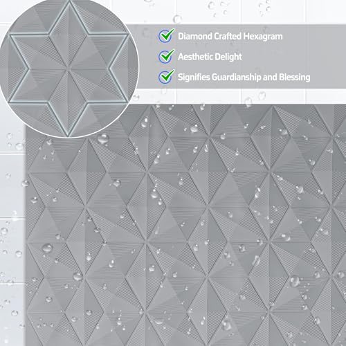 Non Slip Bathtub Mat for Bath Tub Shower - Natural Rubber Mat with 241 Suction Cups - Soft Bathroom Safety Mat - Unique Diamond Pattern - Fatigue Relief - Machine Washable - 16 × 28 Inch - color: Gray, size: 28" x 16" (Rectangular)
