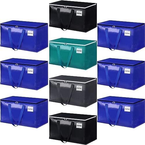 StorageRight Moving Bags-Heavy Duty Moving Boxes, Storage Totes with Zipper, Reinforced Handles and Tag Pocket-Collapsible Moving Supplies for moving, Storage and Travel 93L(Four Colors-10 Pack) - color: Four Colors, size: 10 Pack