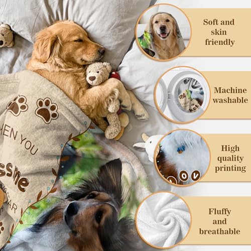 Personalized Dog Blanket with Photos, Dog Memorial Gifts for Loss of Dogs, Custom Dogs Memorial Blanket with Pictures & Name, Customized Pet Blankets Sympathy Remembrance Passing Away Gift - color: Design7