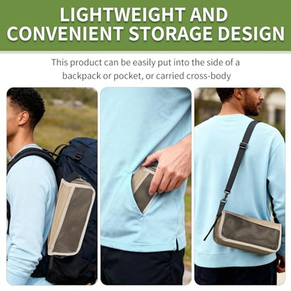 Foldable Camping Stool, Portable Collapsible Chair with Carry Bag, Ultralight Outdoor Folding Stool for Hiking Fishing, Hold Up to 265 Lbs,Khaki - color: Khaki