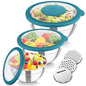 TeamFar Mixing Bowls, 3PCS Stainless Steel Serving Salad Bowls with Lids & 3 Graters, For Kitchen Mixing/Baking/Storing/Prepping, Visible & Airtight, Easy Clean - 4.5/3 / 1.5 QT, Dark Blue - color: Dark Blue, style: Transparent Airtight Lids