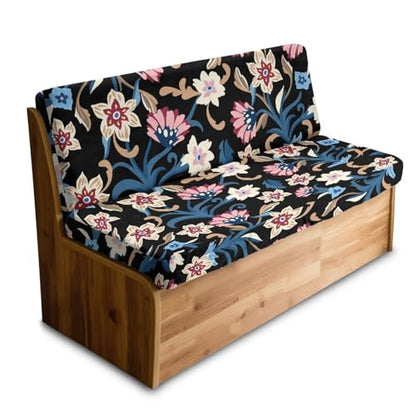 Flower Leaf Pattern 2 Pcs RV Dinette Cushion Covers Breathable RV Couch Cover Elastic Loveseat Sofa Chair Cover Furniture Protector for RV Camper Car Bench - color: Flower Leaf